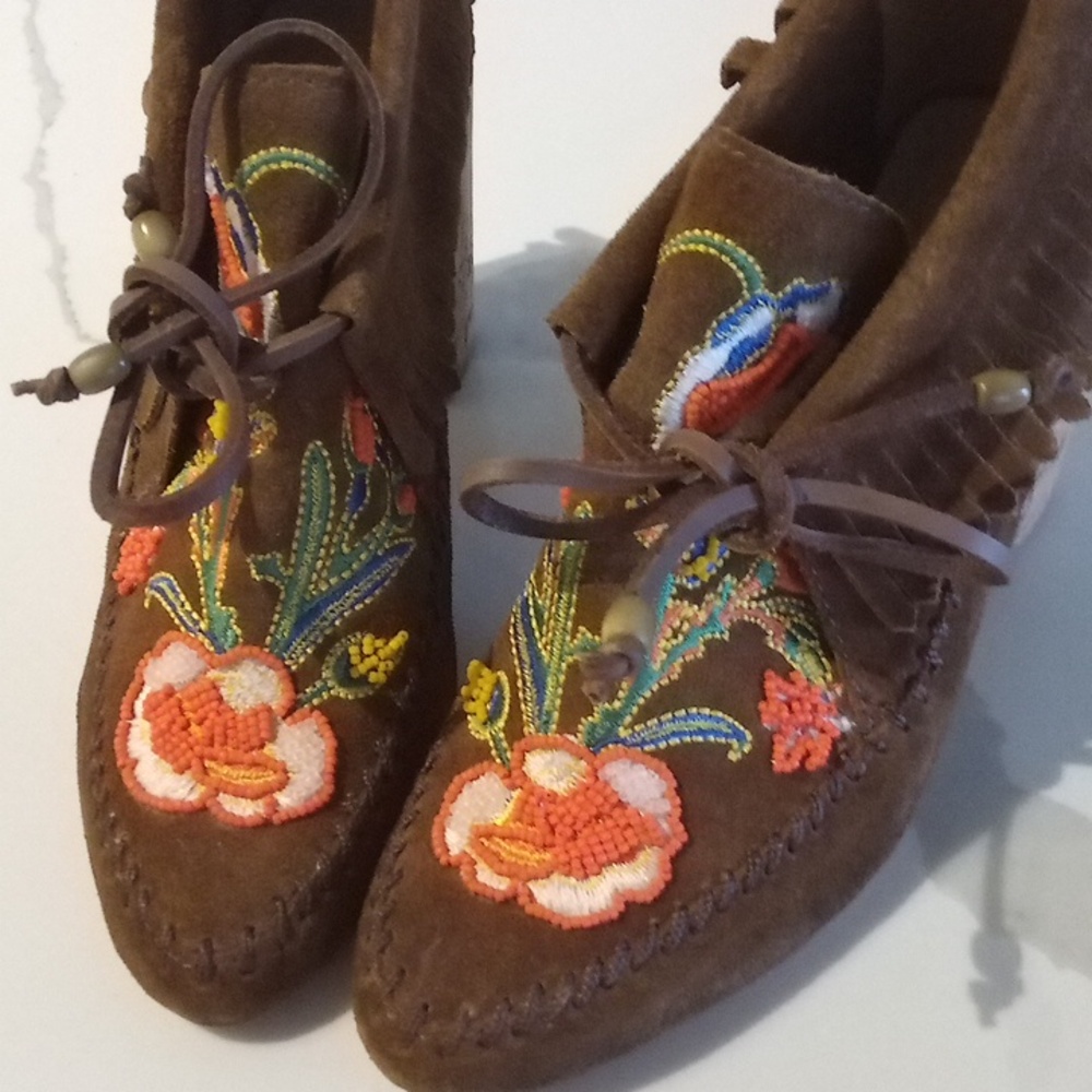 New Fringe Bootie Sz 5 Without Box Bohemian Vibe Colorful - Picture 15 of 15